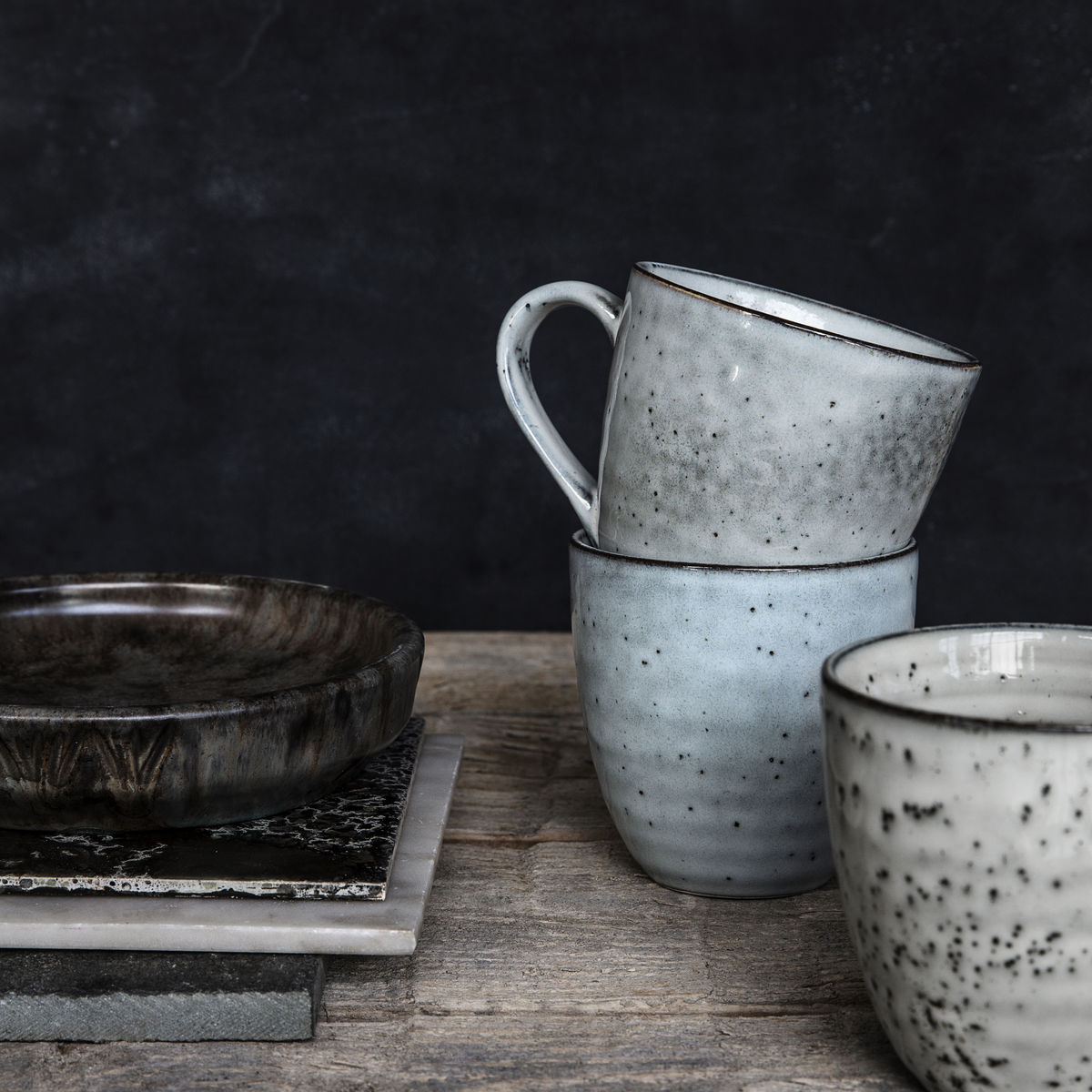 Mugg Rustic Grå/Blå -Matbordet