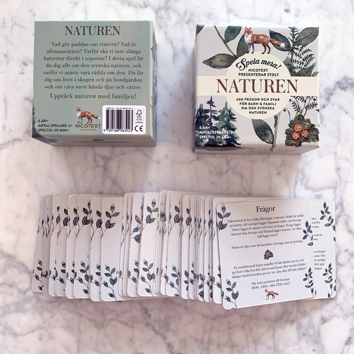 Spel för hela familjen om naturen öppen ask