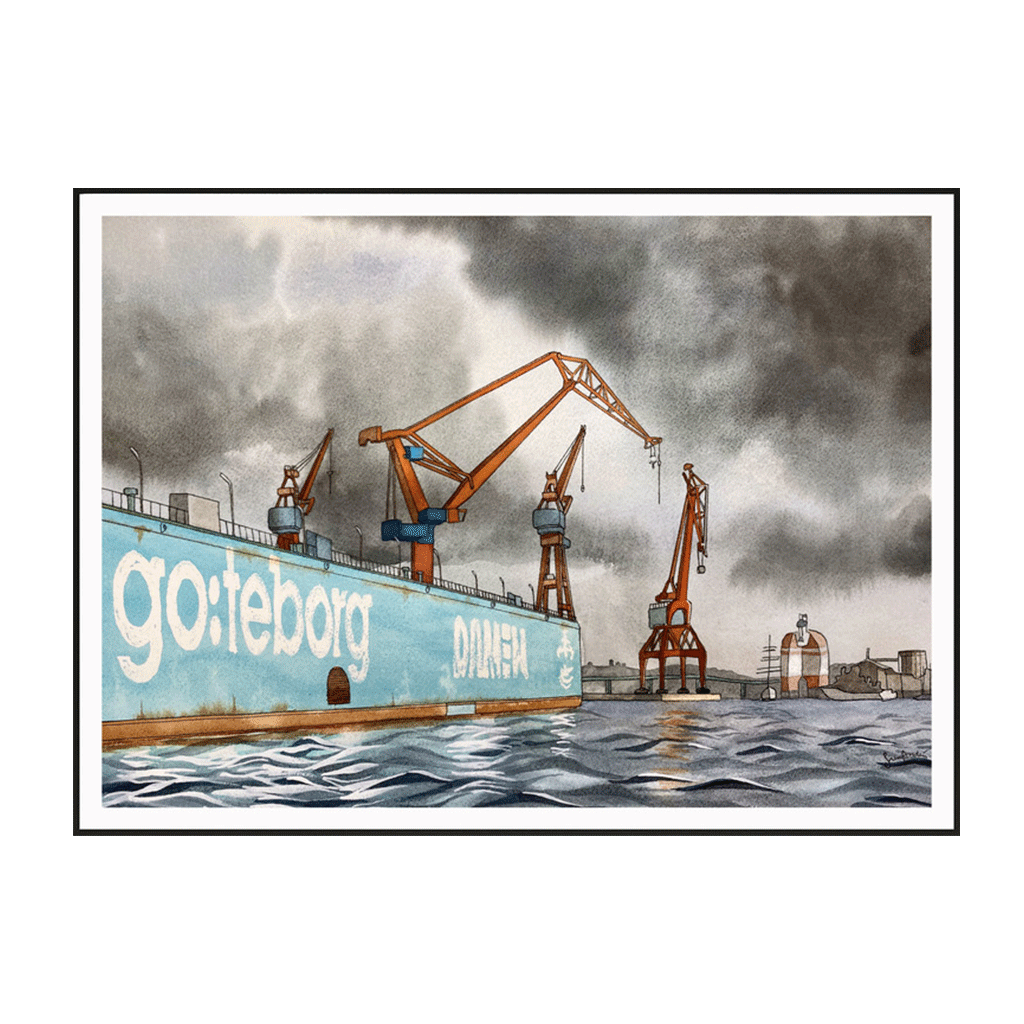 Poster med motiv av Damen i Göteborg