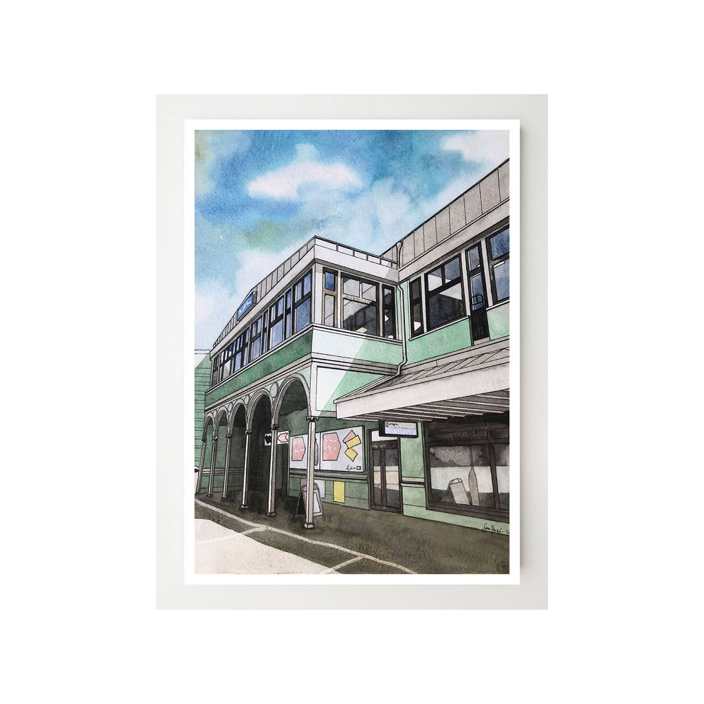 Konstkort över Biskopsgårdens bibliotek