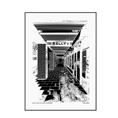 Print med motiv av den klassiska baren Kellys i Göteborg