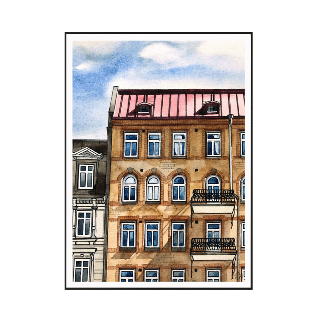 Poster med motiv av Skanstorget i Göteborg