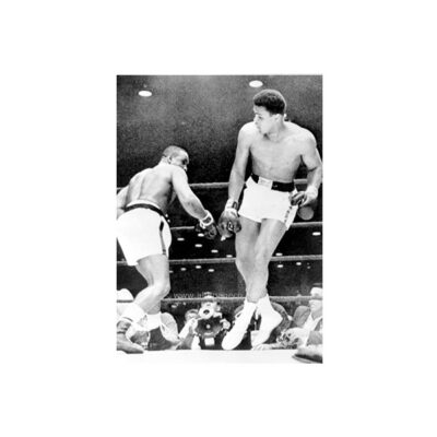 Dubbelvikt Kort - Ali in boxing ring, svartvitt fotografi som motiv