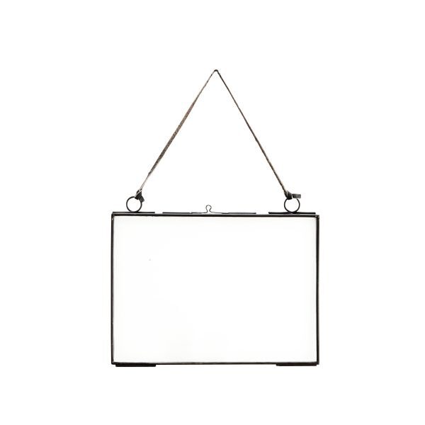 Fotoram hängande – Glas & Svart Metall, 18x13cm