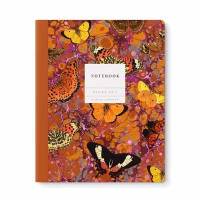Anteckningsbok a4 Marble pink butterflies.