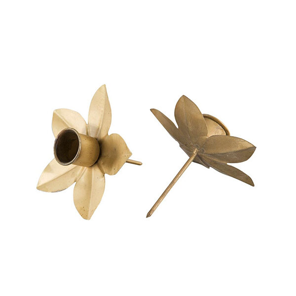 Ljushållare kronljus blomma – mässingsfärgad, Ø10