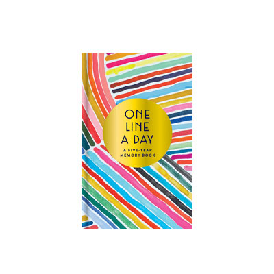 Dagbok för 5 år, One Line a Day, Rainbow med vackra illustrationer och regnbågsliknande bilder.