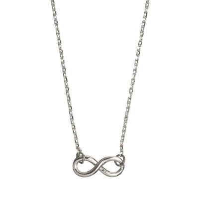 Halsband i silver med evighetstecken som berlock.