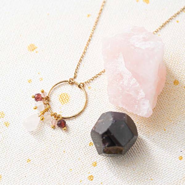 Halsband - Sparkles Rosenkvarts mix