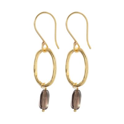 Örhängen med kristallen smokey quartz, Rokkvarts