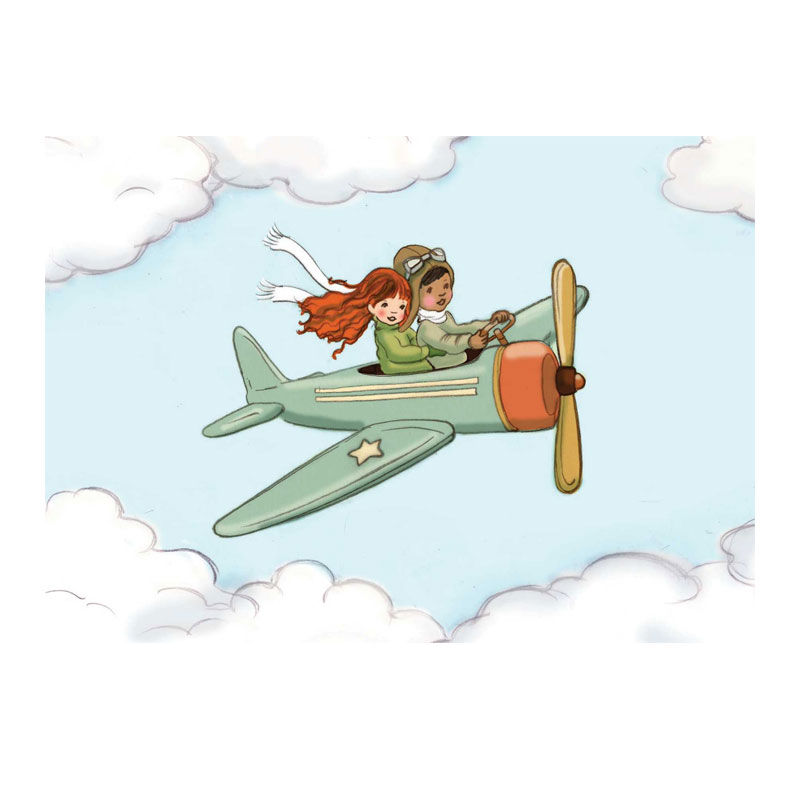 Skicka ett riktigt vykort med sött motiv av ett flygplan.