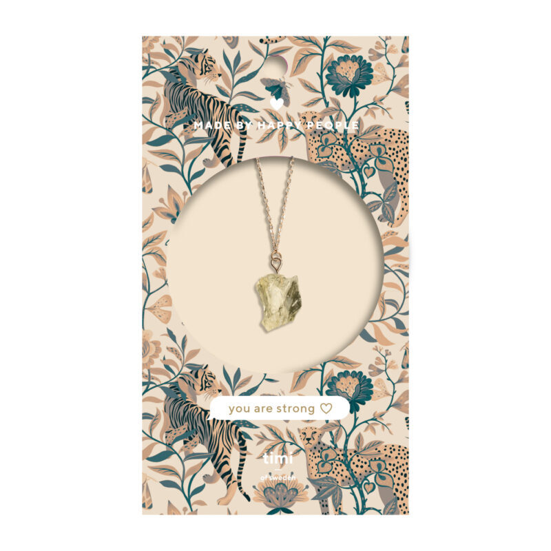 Halsband med kristallen Citrine i fin presentförpackning.