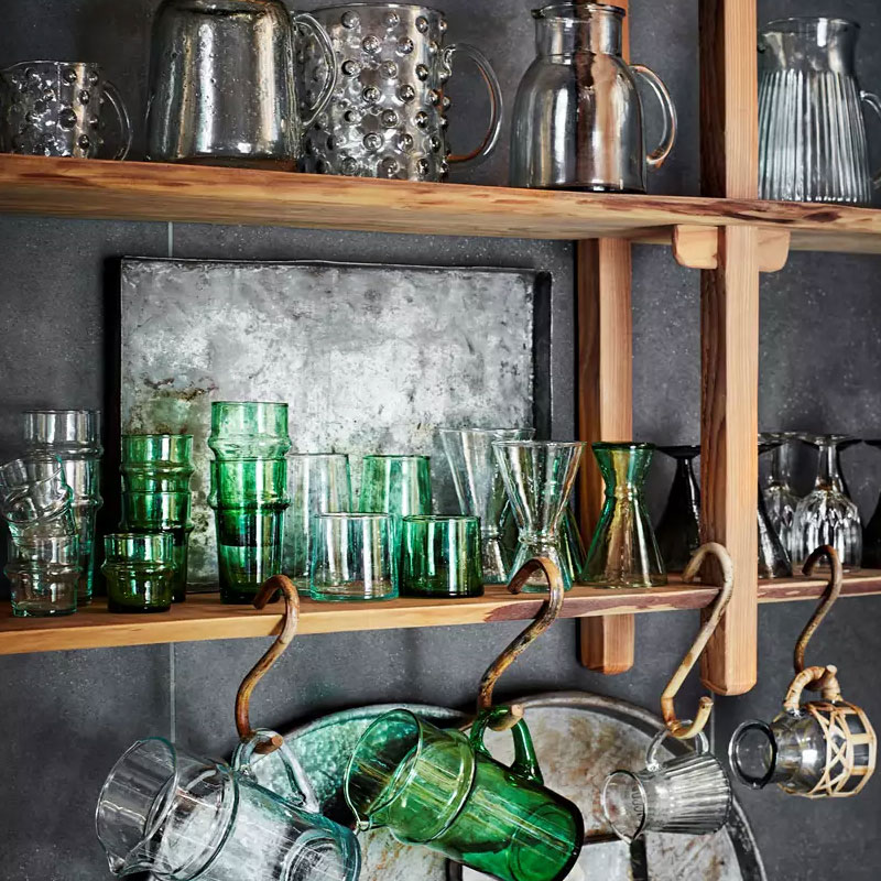 Gröna klassiska dricksglas, Beldi från Marrakech.
