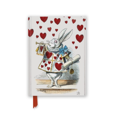 Skrivbok med motiv ur Alice i underlandet, den vita kaninen.