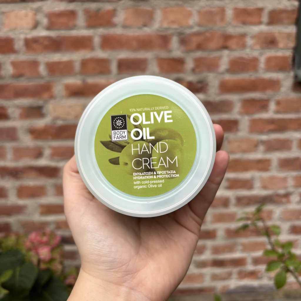 Bodyfarm oliveoil handkräm i burk.