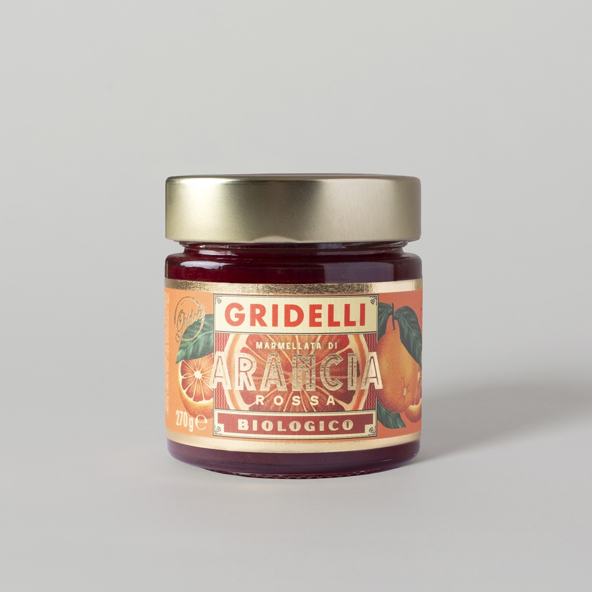 Marmelad från Gridelli med Blodapelsin, 270g.