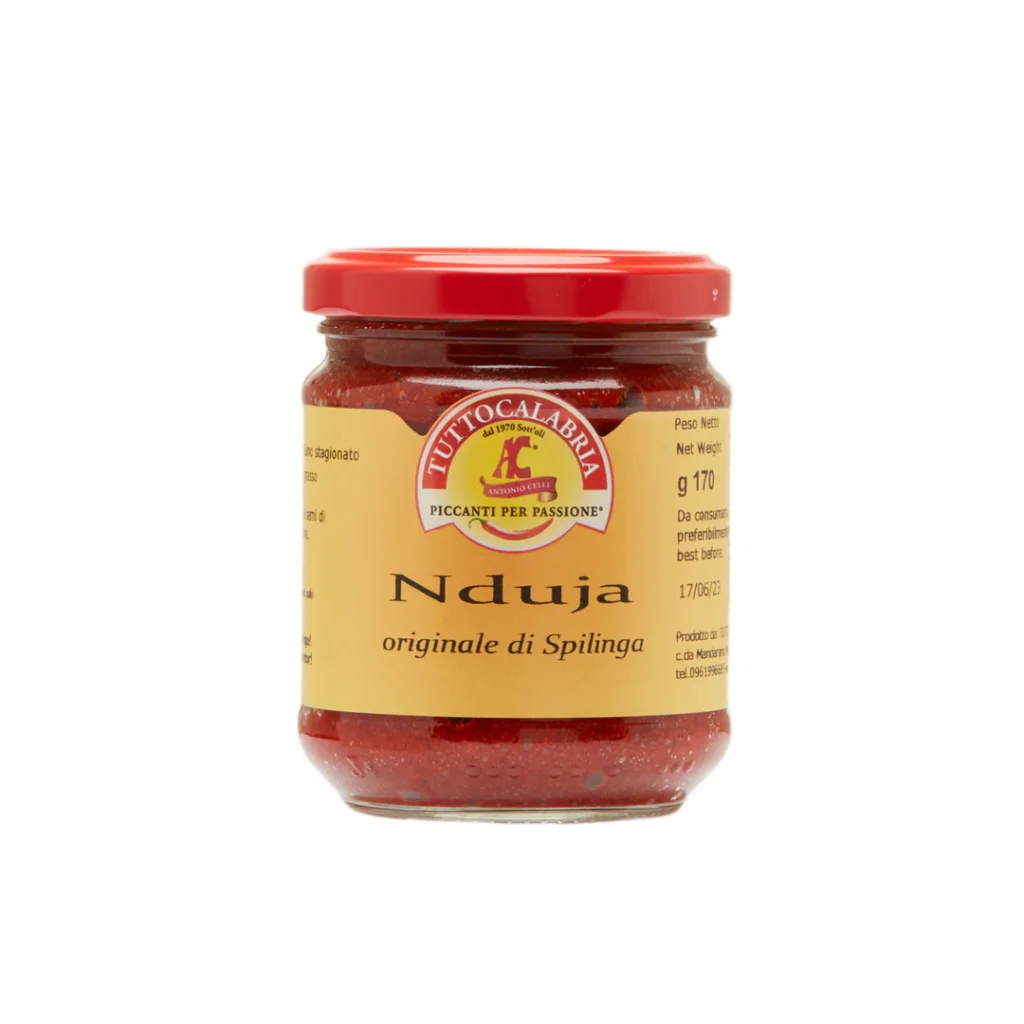 En burk med Nduja, bredbar salami.