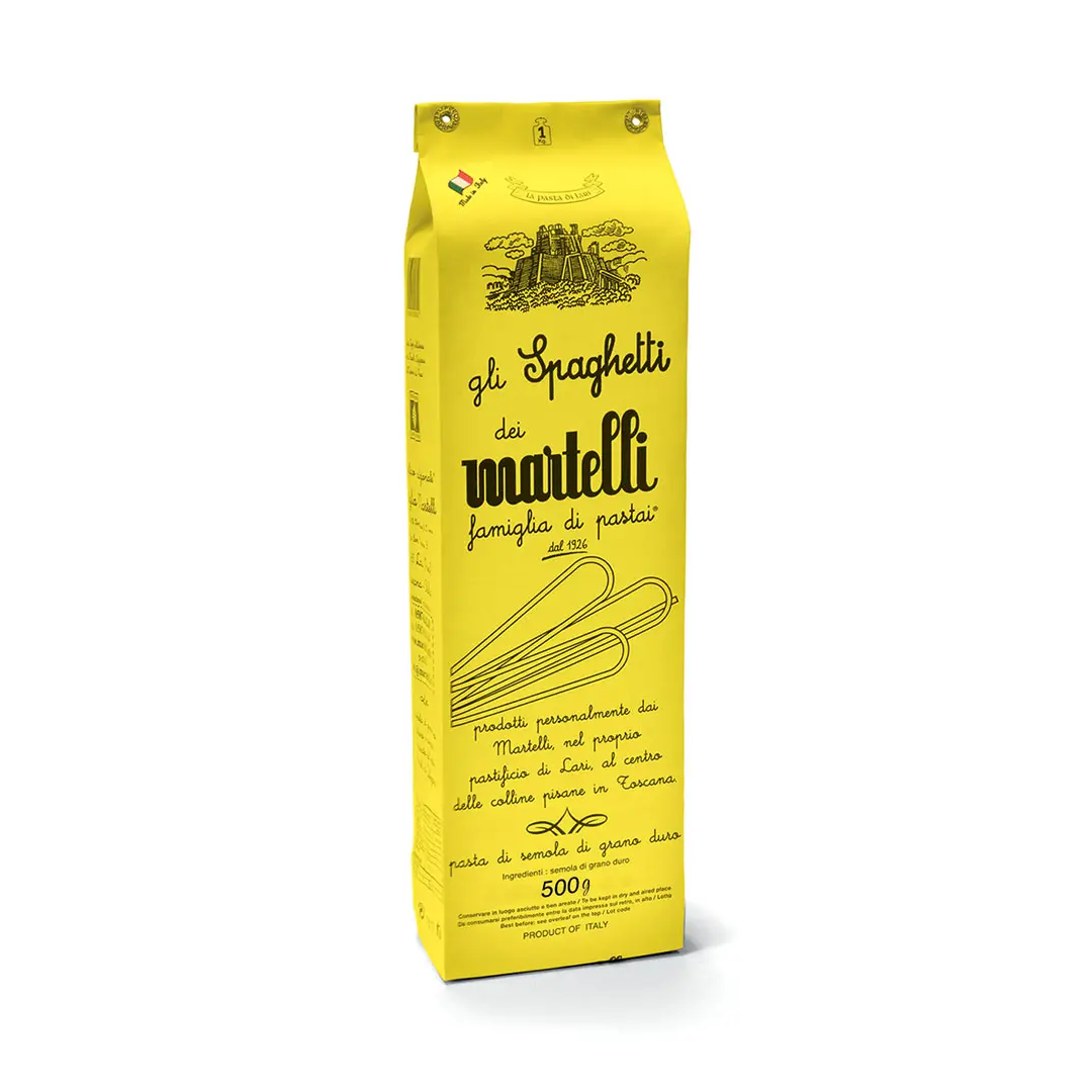 Spaghetti från italienska Martelli.