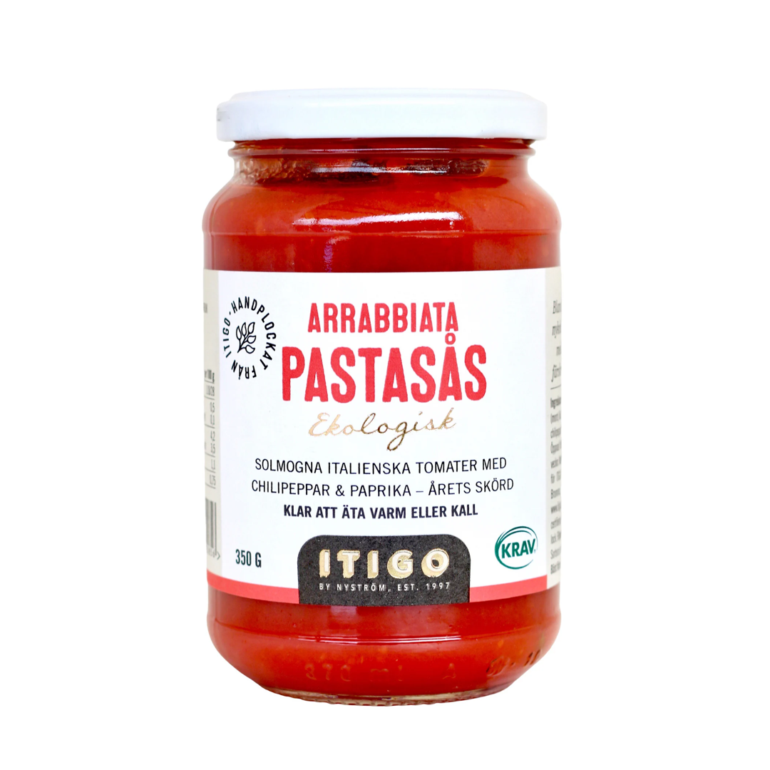 En burk med arrabiata pastasås från Itigo.
