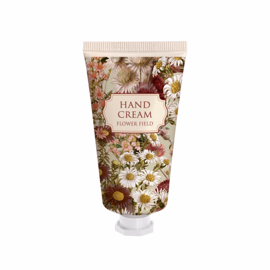 Handkräm från Sköna Ting med lila blommor på tuben.