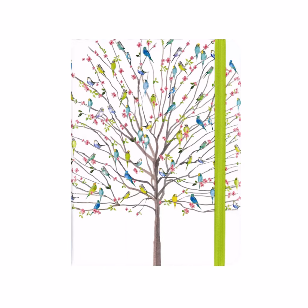 Anteckningsbok I A5 storlek, Tree of budgies.