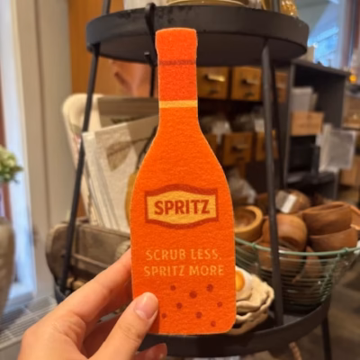 Disksvampen Scrub less, Spritz more.