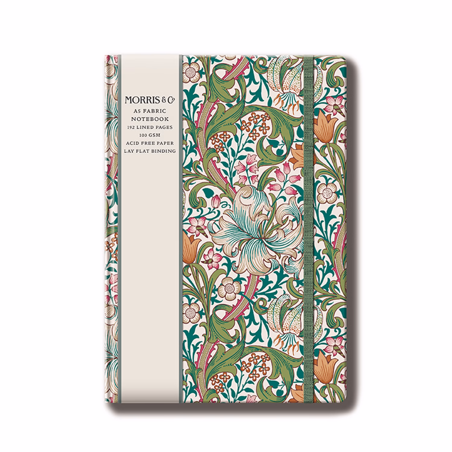 William morris skrivbok a5 med mönstret Golden lily.